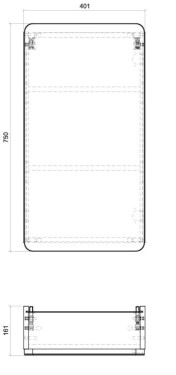 COMAD - Zrcadlová skříňka 40cm 1 dvířka ARUBA 5907611647288