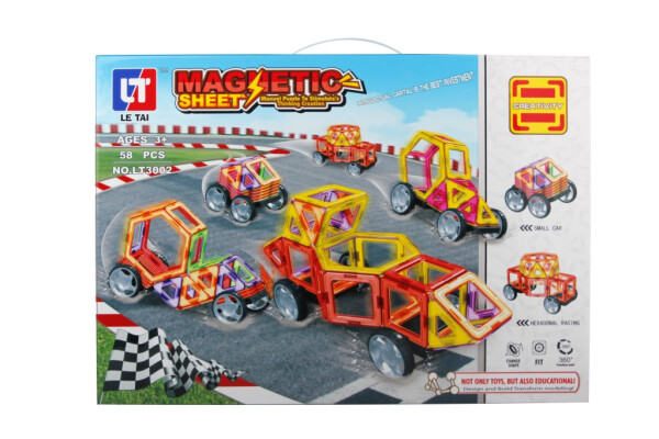 Magnetická stavebnice - Magnetic sheet 58 dílků - EPEE