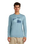 Pánské merino triko s dlouhým rukávem ICEBREAKER Mens 150 Tech Lite LS Tee Peak Bal, Flint Blue velikost: L