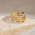 ELENYS Harmony – pozlacený prsten 18K žluté zlato Velikost: 7 (EU: 54-56)
