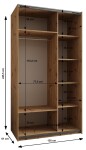 Šatní skříň Lux 3 Barva korpusu: Černá, Rozměry: 170 cm, Dveře: Dub-Artisan