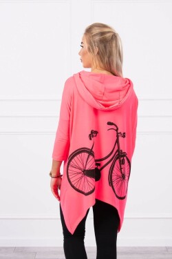 Mikina s růžovým neonovým potiskem jízdního kola