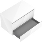 MEXEN/S - Orio koupelnová skříňka pod umyvadlo 80 cm s deskou, 2 zásuvky, bílá lesk 91A10-08047-2-BFFC00