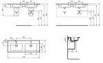 IDEAL STANDARD - Strada II Nábytkové dvojumyvadlo 124x46 cm, 2 otvory pro baterii, bílá T300501