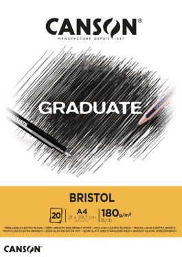 Canson Graduate Bristol skicák lepený A4 180 g/m2 20 listů