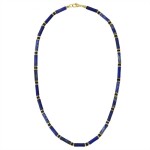 Luxusní pánský náhrdelník Antonio Gold - sodalit, onyx, hematit, 45 cm Modrá