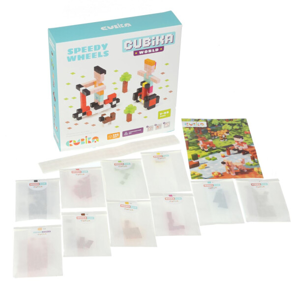 CUBIKA 15290 Pixel "Rychlá kola" - dřevěná 3D stavebnice 200 kostiček