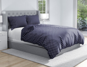 Saténové povlečení Starlet Švestkově Modré Velikost: 220x200 + 2x 70x80 cm