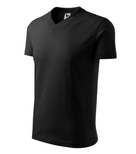 V-neck tričko unisex černá L