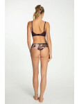 Dámské kalhotky Velvet Bloom Tanga Brasil - Julimex fialová vzor M