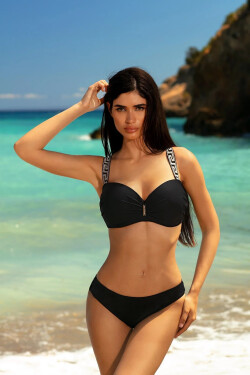 Dámské dvoudílné plavky plavky Athens 4 S730V1AH4 Černá se zlatou - Self černá se zlatou 40B