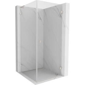 MEXEN/S - Lunar-B L sprchový kout dveře křídlové pravá 80 x 80, transparent, nikl kartáčovaný 832L-080-080-97-00-P