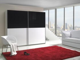FRONTI Šatní skříň LUX 6 bílý lesk / černý lesk 6772