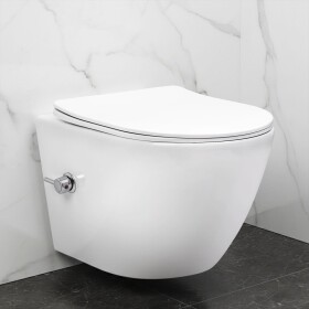REA - Závěsná WC mísa Carlo Lux Rimless s funkcí bidetu REA-C9701