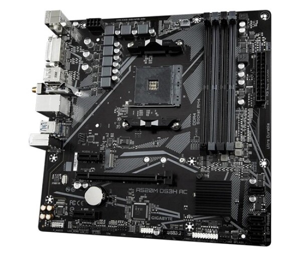 GIGABYTE MB Sc AM4 A520M DS3H AC, AMD A520, 4xDDR4, 1xDP, 1xHDMI, 1xDVI-D, WiFi, mATX EDF_1706115