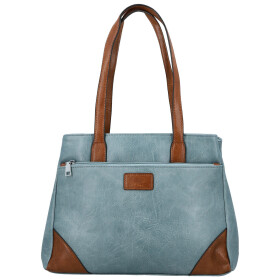 Trendy dámská koženková kabelka na rameno Remiga, džínově modrá