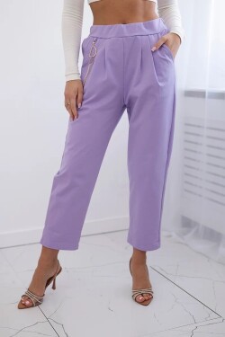 Nové kalhoty punto s řetízkem světle fialové barvy
