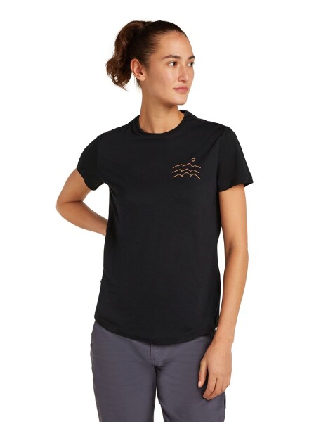 Dámské merino tričko s krátkým rukávem ICEBREAKER Wmns 125 Cool-Lite Sphere SS Tee Across, Black velikost: S