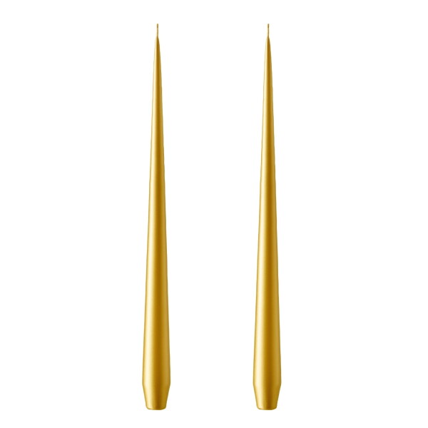 Ester & erik Svíčka Taper 32 cm – 90 Gold Metallic – set 2 ks, zlatá barva, vosk