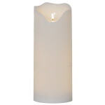 STAR TRADING Venkovní osvětlení LED Pillar Candle Flamme 40 cm, bílá barva, plast