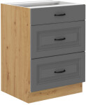 Spodní skříňka Stilo 60 D 3S BB - Premium Box Barva korpusu: Dub artisan, Barva dvířek: Dust Grey