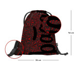Školní batohový 3-dílný set BAAGL CORE - Red Polygon (batoh, penál, sáček)