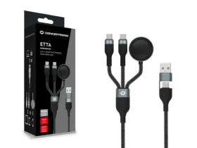 Conceptronic USB-C a USB-A na 2x USB-C kabel černá / Nabíjecí kabel / PD 100W / 480 Mbps / 1,5 m (ETTA08B15)