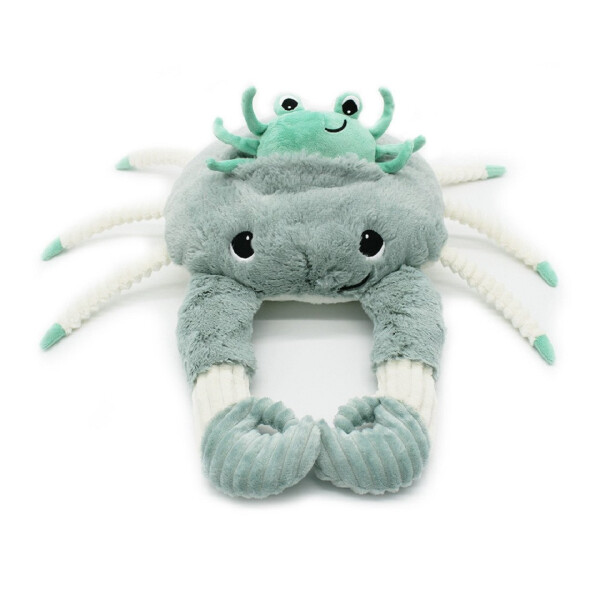 Ptipotos Plyšový krab Cassecou mátový (máma s miminkem) 49 cm