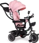 ECOTOYS Tříkolka se střechou a vodící tyčí růžová (JM-066-9 PINK)