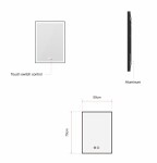 Erga Samira, LED zrcadlo 50x70cm v černém rámu, 1840 lm, 3 barvy světla, přední/zadní osvětlení, ERG-V01-SAMIRA-5070-BK
