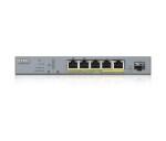 Zyxel GS1350-6HP 6 Port smart managed CCTV PoE switch, long range, 60W, 5x GbE, 1x SFP EDF_311744