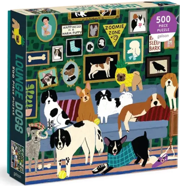GALISON Čtvercové puzzle Psi v salonku