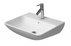DURAVIT - ME by Starck Umyvadlo 55x44 cm, s přepadem, s otvorem pro baterii, WonderGliss, matná bílá 23355532001