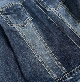 Tmavě modrá krátká dámská džínová bunda (C062) Modrá XS (34)