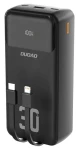 Dudao K15MAX černá / Powerbanka / 30 000 mAh / PD 22,5W / vestavěné kabely (6976625333783)