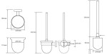 HOPA - WC štetka, miska sklo, 95×360×140 mm - Barva - Chrom KDBE104113012