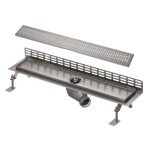 SANELA - Nerezové žlaby Sprchový žlab ke stěně, délka 85 cm, lesklá nerez SLKN 18B