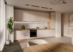 Kuchyňská linka 390 cm Solea 5 Barva korpusu: Dub artisan, Barva dvířek: Kašmír