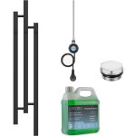 CERANO - Koupelnový elektrický radiátorový set Fabiano - WIFI - 300W - černá matná - 1200x220 mm CER-549452