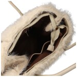 Módní dámská plyšová kabelka do ruky Pelaya, krémová