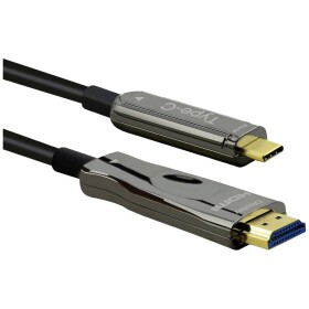 Roline USB-C® / HDMI / optické vlákno kabelový adaptér USB-C ® zástrčka, Zástrčka HDMI-A 30.00 m černá 14.01.3474 #####4K UHD, stíněný HDMI kabel