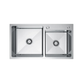 VELAZO - Dvoukomorový ocelový dřez 78 x 45 cm s hlubokou mísou, INOX VELAZ7845