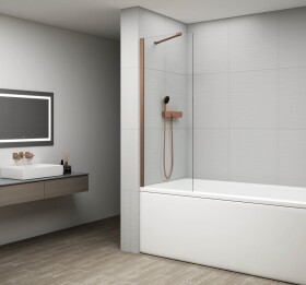 POLYSAN - FISA vanová zástěna 800x1500, měď mat, čiré sklo FS1082-PG
