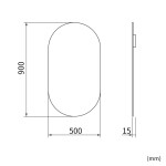 Erga Oval, oválné zrcadlo 50x90cm, ERG-V01-OVAL-5090-CL