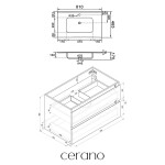 CERANO - Koupelnová skříňka Carole - antracitová + keramické umyvadlo Novo - bílá lesklá - 81x49,5x46,5 CER-142746