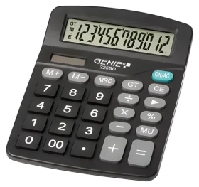 GENIE Basic 225 BD černá / Kalkulačka / 12místný sklopný displej / Solární a bateriové napájení (12634)