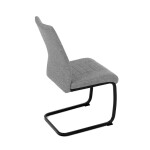 Židle jídelní, stříbrná látka, černé kovové nohy