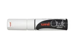 Uni Chalk Marker PWE-8K bílá / Popisovač / plochý hrot / stopa 1,8-2,5 mm / na sklo (186401)