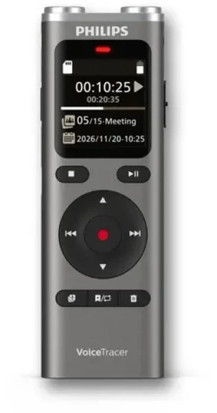 Philips DVT2075 / Diktafon / 8 GB / USB-C / microSD / 3.5 mm jack (DVT2075)
