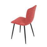Židle jídelní, červená látka, černý kov